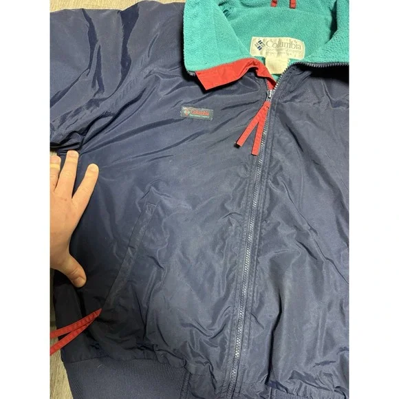 Vintage Columbia Jacket L Gorpcore‎ 80s Radial Sleeve Full Zip Blue Outdoor - Picture 6 of 8